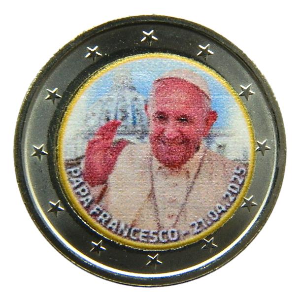 2 EUROS COLOR - PAPA FRANCISCO - 21.04.2025