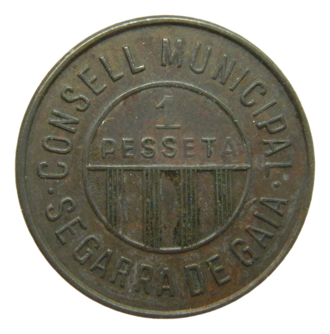 SEGARRA DE GAIA - 1 PESETA - MBC - COBRE