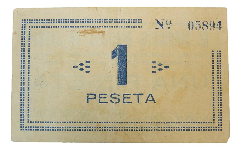 JAVEA - BILLETE - 1 PESETA - 29 MAYO 1937 - AGB 793 B - MBC