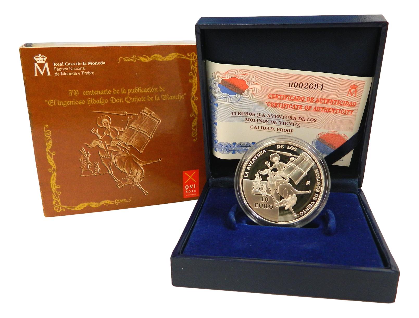 2005 - ESPAÑA - 10 EUROS - DON QUIJOTE DE LA MANCHA - LA AVENTURA DE LOS MOLINOS DE VIENTO - SUELTA