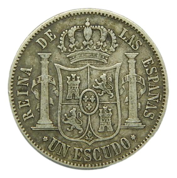 1867 - ISABEL II - 1 ESCUDO - MADRID - PLATA