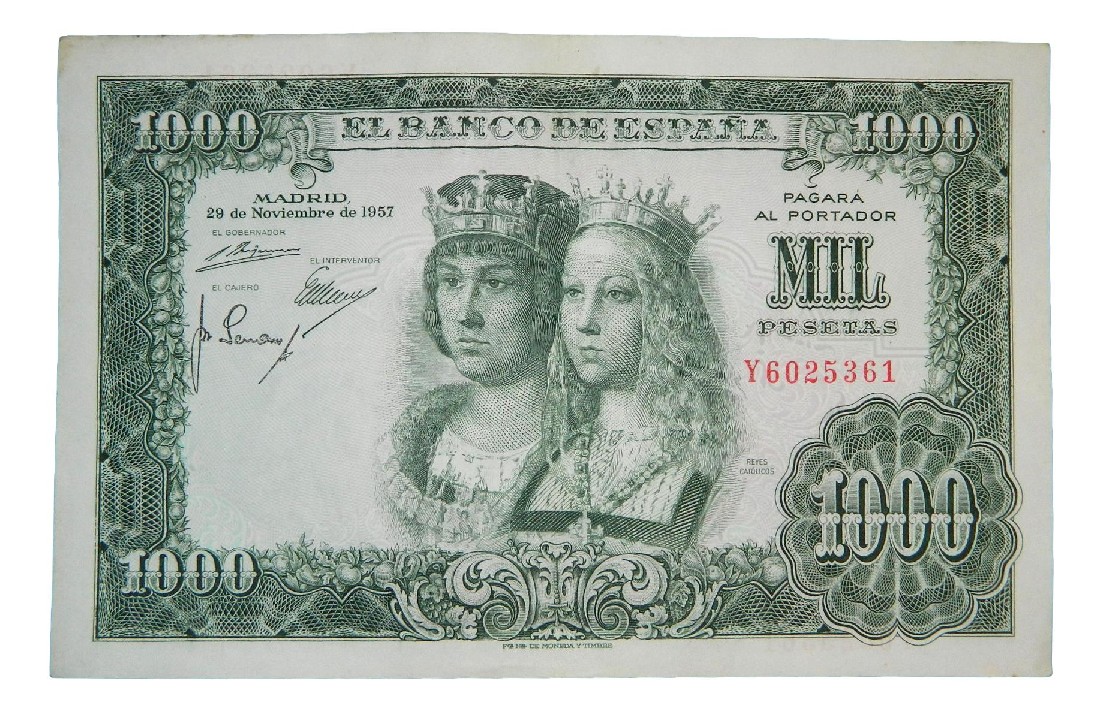 1957 - ESPAÑA - BILLETE - 1000 PESETAS - REYES CATOLICOS - BC
