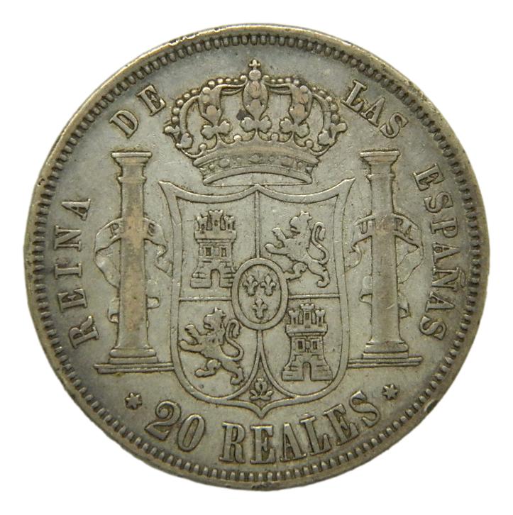 1858 - ISABEL II - 20 REALES - MADRID - BC