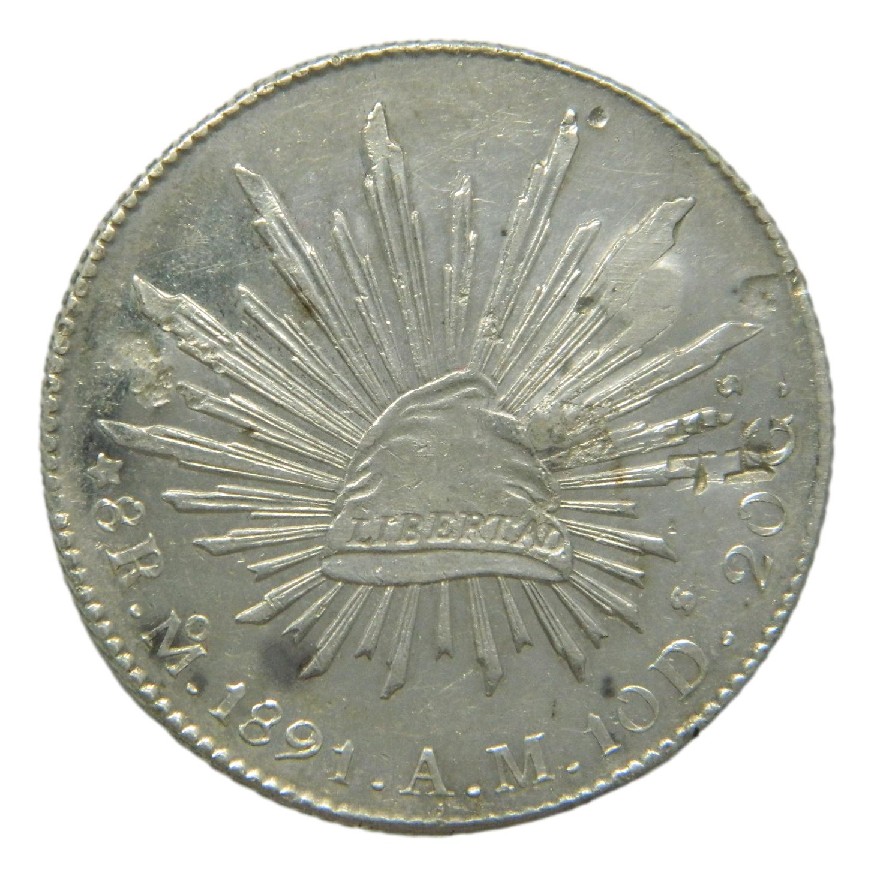 1891 AM - MEXICO - 8 REALES - PLATA - EBC