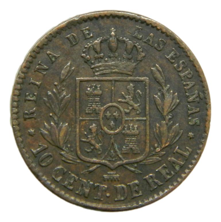 1858 - ISABEL II - 10 CENTIMOS DE REAL - SEGOVIA