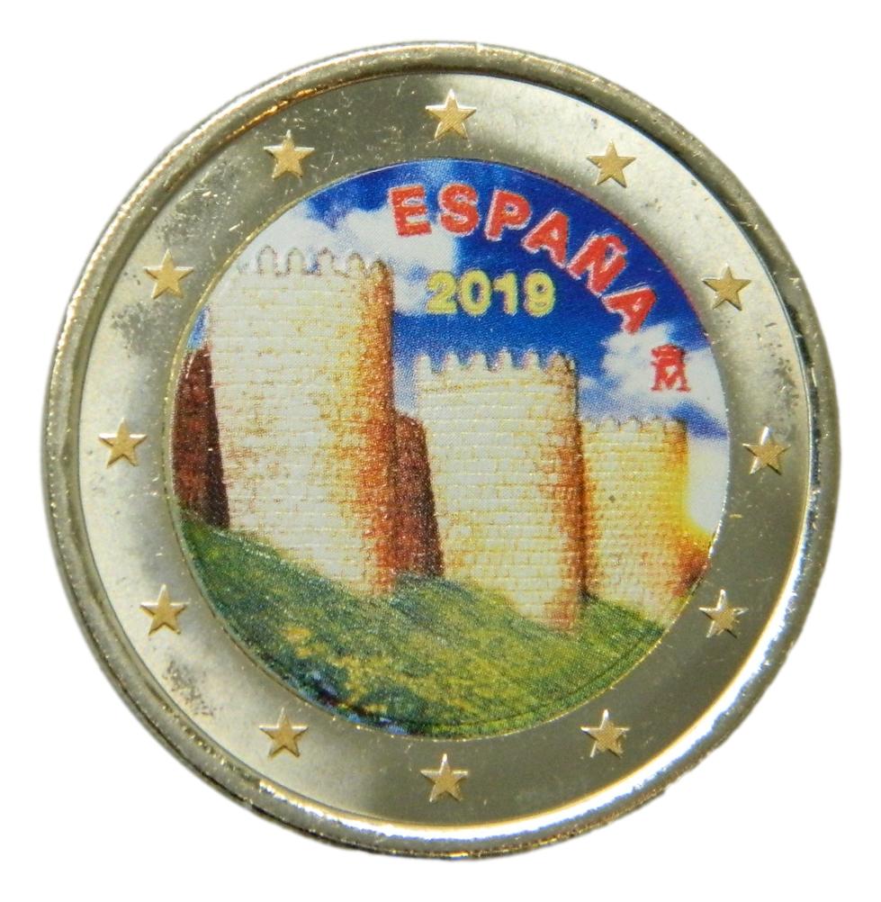 2019 - ESPAÑA - 2 EUROS - MURALLA AVILA - COLOR