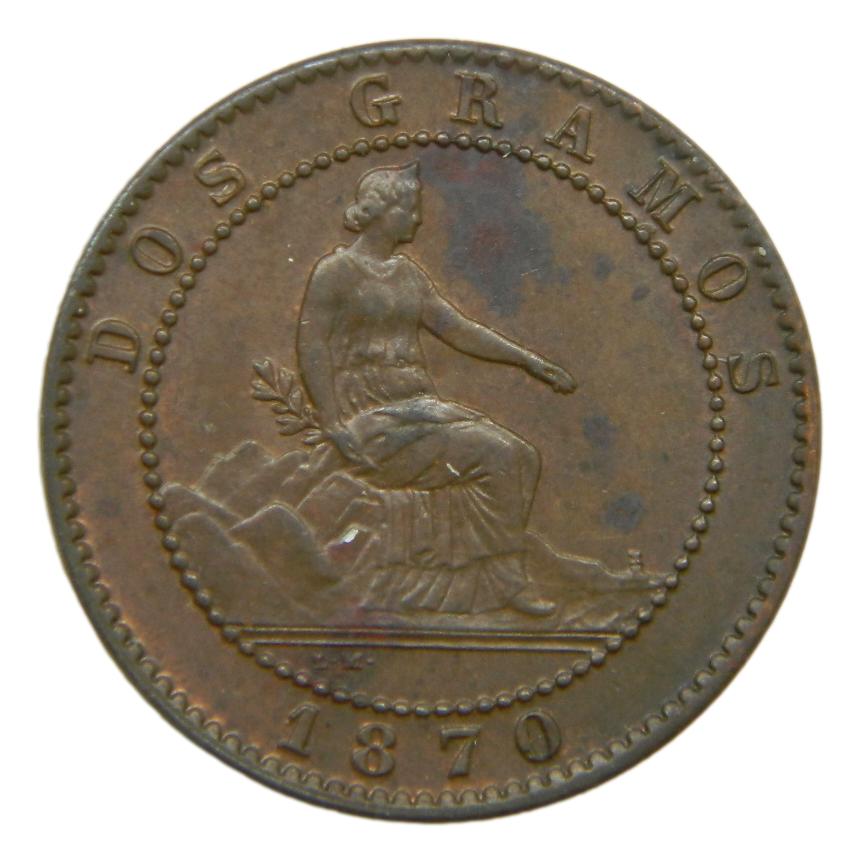 1870 - GOBIERNO PROVISIONAL - 2 CENTIMOS - OM - SC-