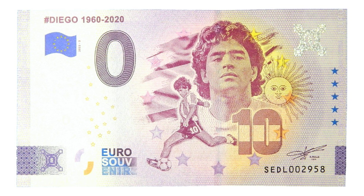 BILLETE 0 EUROS - DIEGO MARADONA - 1960-2020 - 3