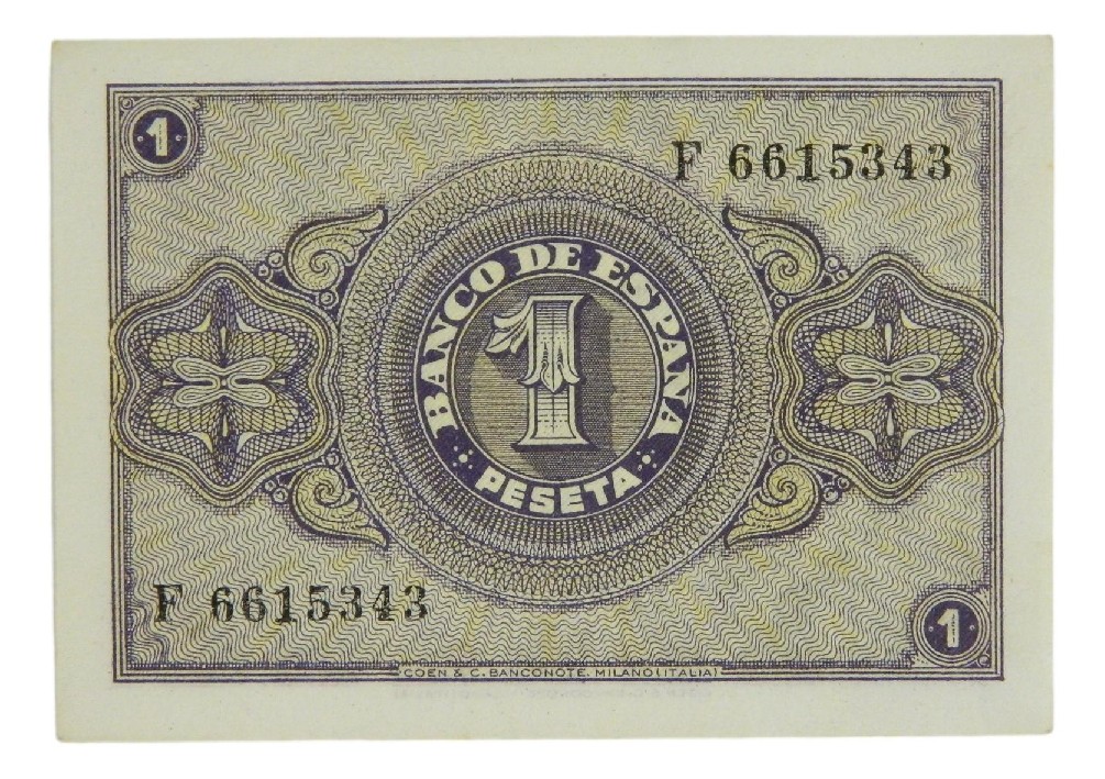 1937 - ESPAÑA - BILLETE - 1 PESETA - BURGOS - SC