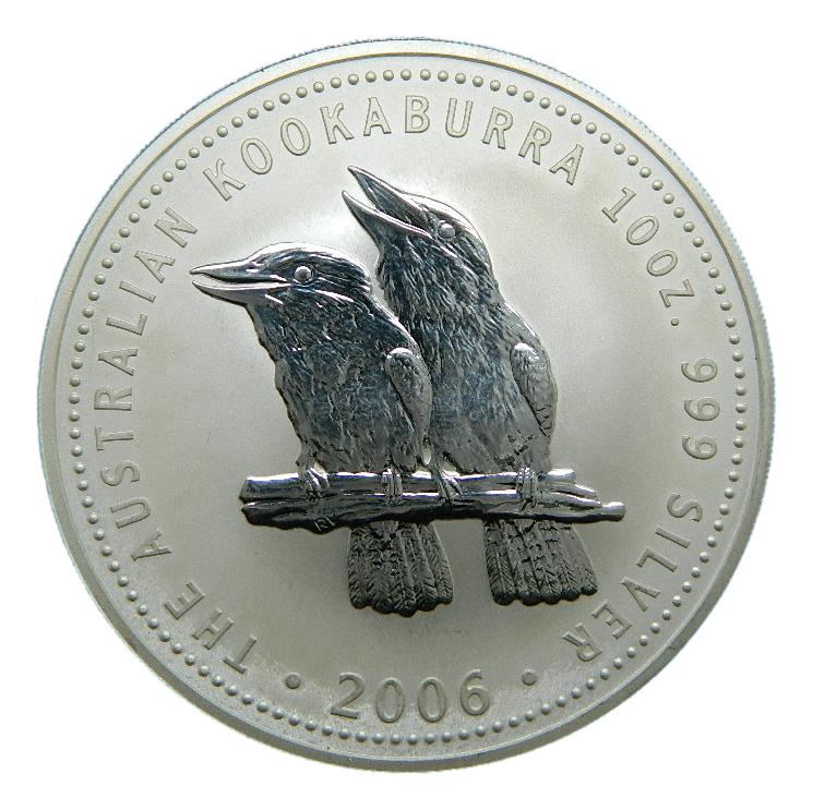 2006 - AUSTRALIA - 10 DOLLAR - KOOKABURRA - 10 ONZAS PLATA 