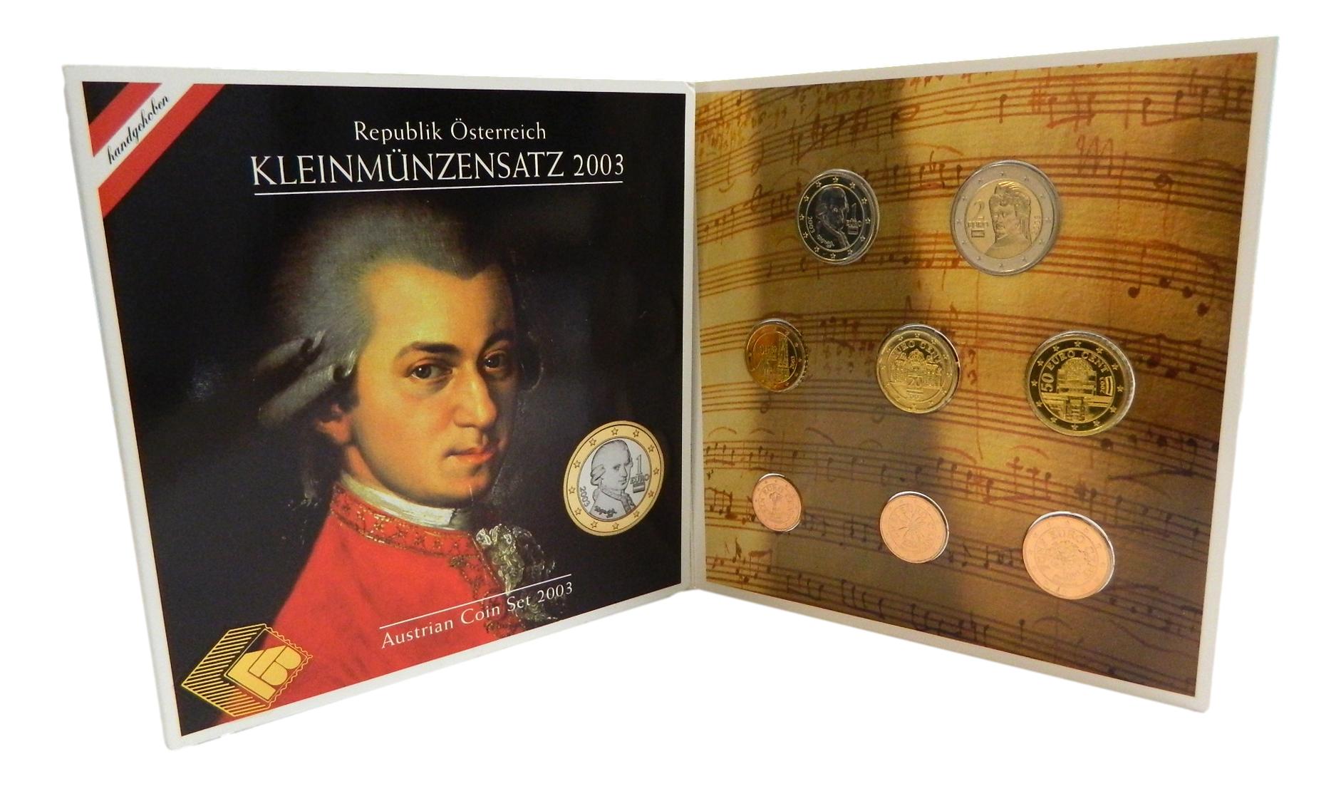 2003 - AUSTRIA - CARTERA EUROS - 8 MONEDAS - MOZART