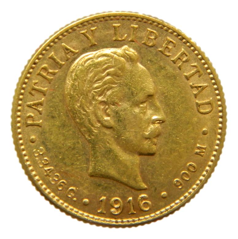 1916 - CUBA - 2 PESOS - JOSE MARTI - ORO - MBC+