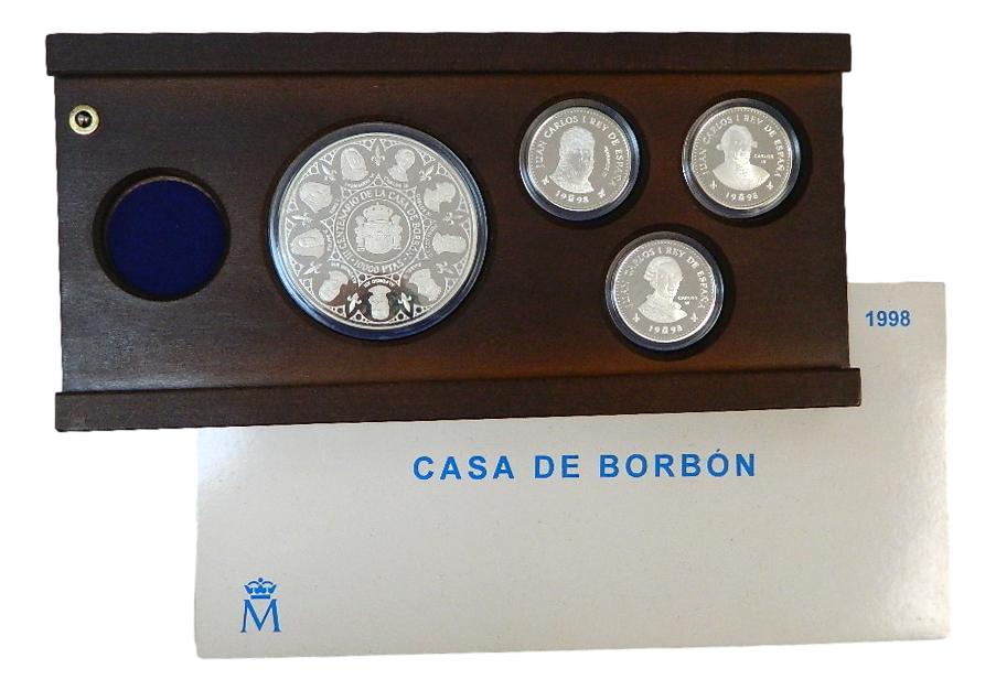 1998 - COLECCION  - CASA DE BORBON - 4 MONEDAS PLATA