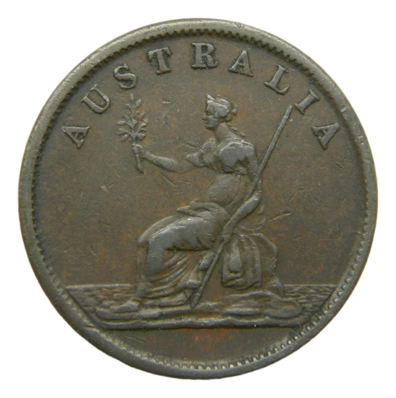 1851 - AUSTRALIA - 1/2 PENNY - MELBOURNE - S9/526