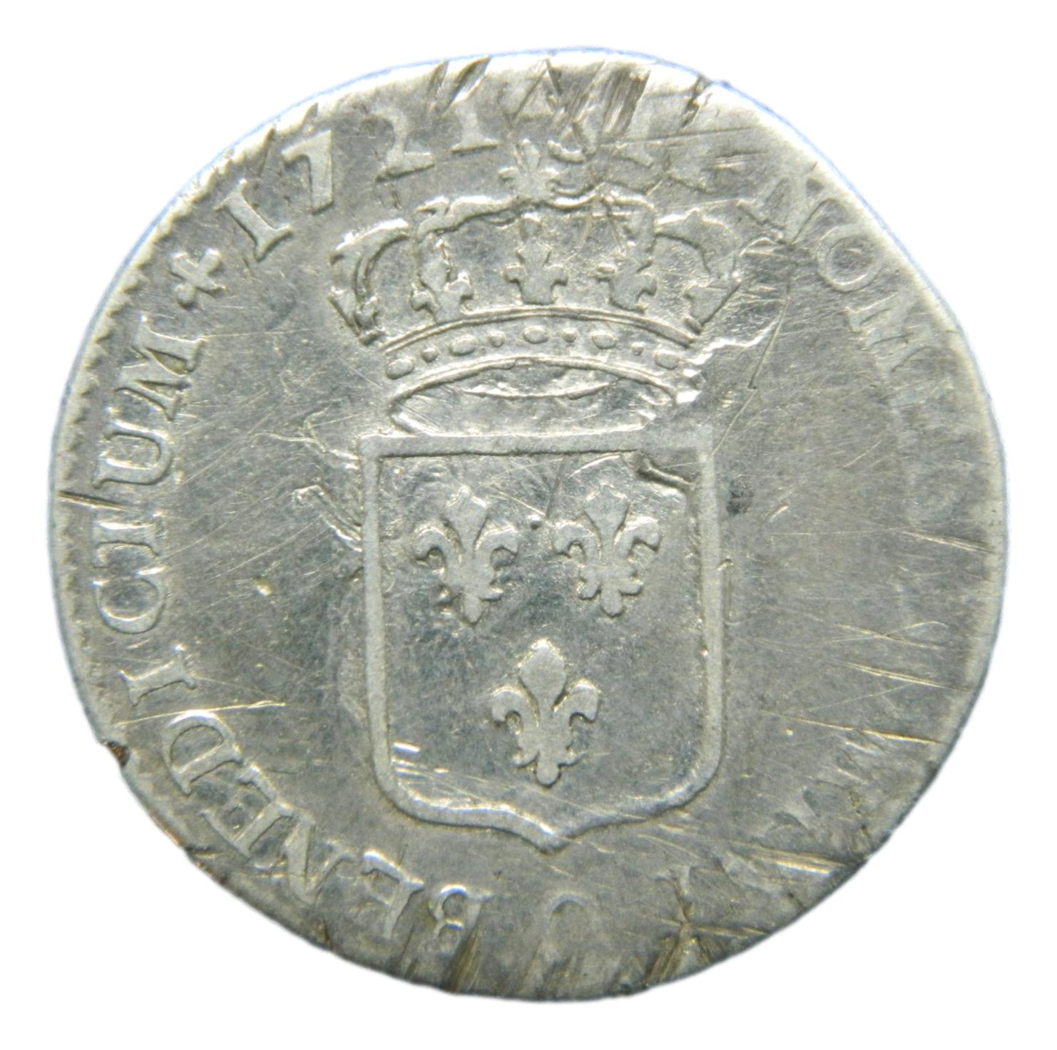 1721 O - FRANCIA - 1/3 ECU - RIOM - LOUIS XV - BC - S9/624