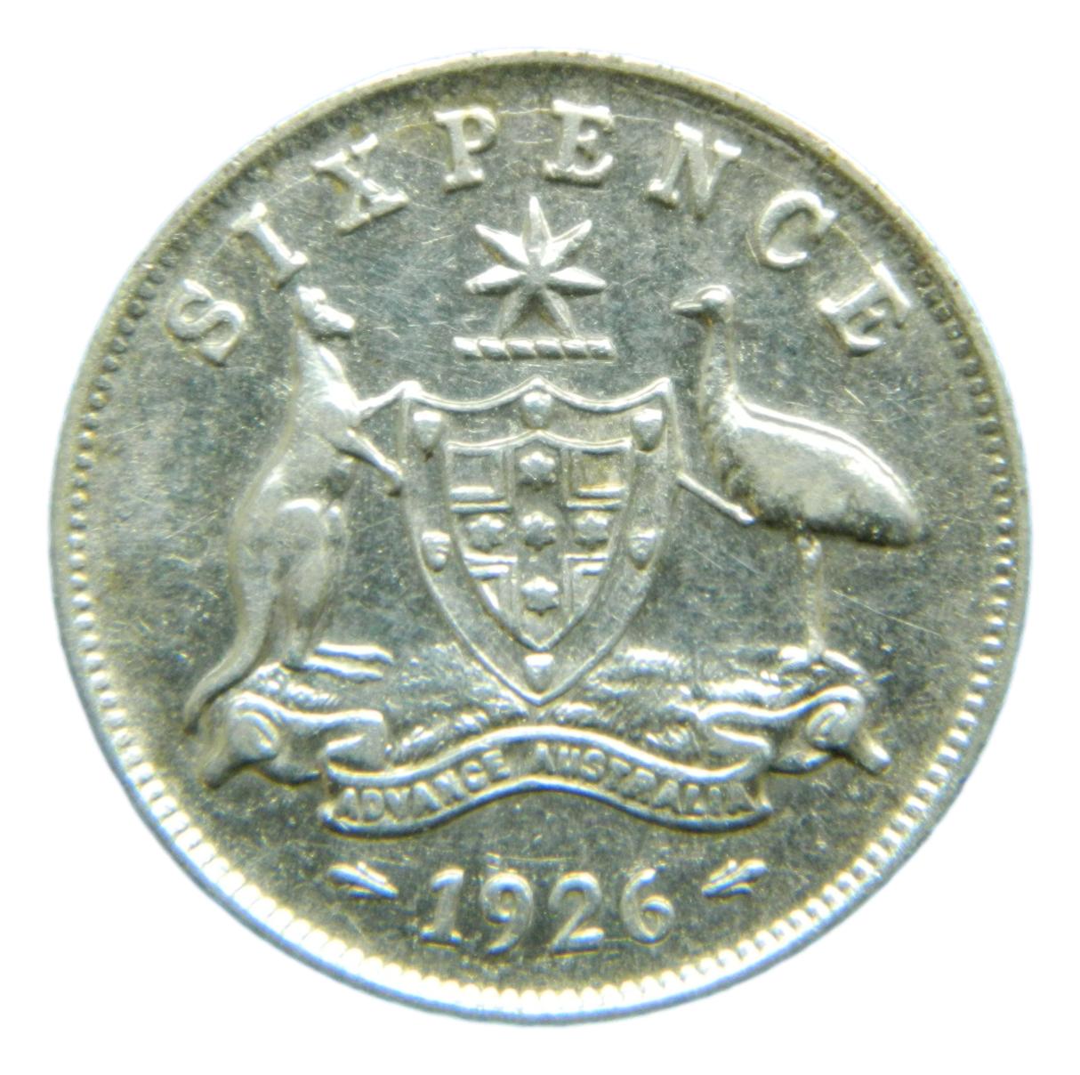 1926 - AUSTRALIA - 6 PENCE - GEORGE V - EBC - S9/541