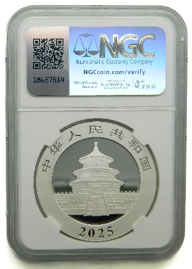 2025 - CHINA - 10 YUAN - ONZA PLATA - PANDA - NGC - MS70 - BLANCO