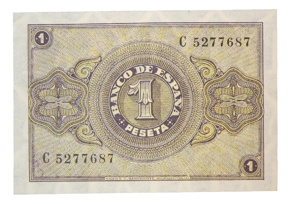1937 - ESPAÑA - BILLETE - 1 PESETA - BURGOS - SC