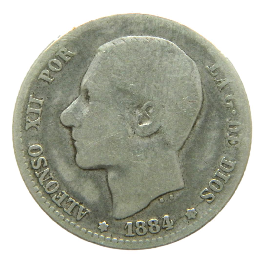 1884 - ALFONSO XII - 1 PESETA - MSM - BC-