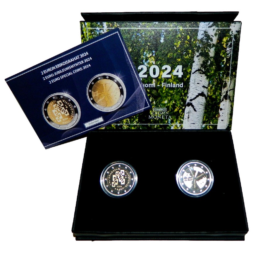 2024 - FINLANDIA - SET EUROS PROOF - ARQUITECTURA Y ELECCIONES
