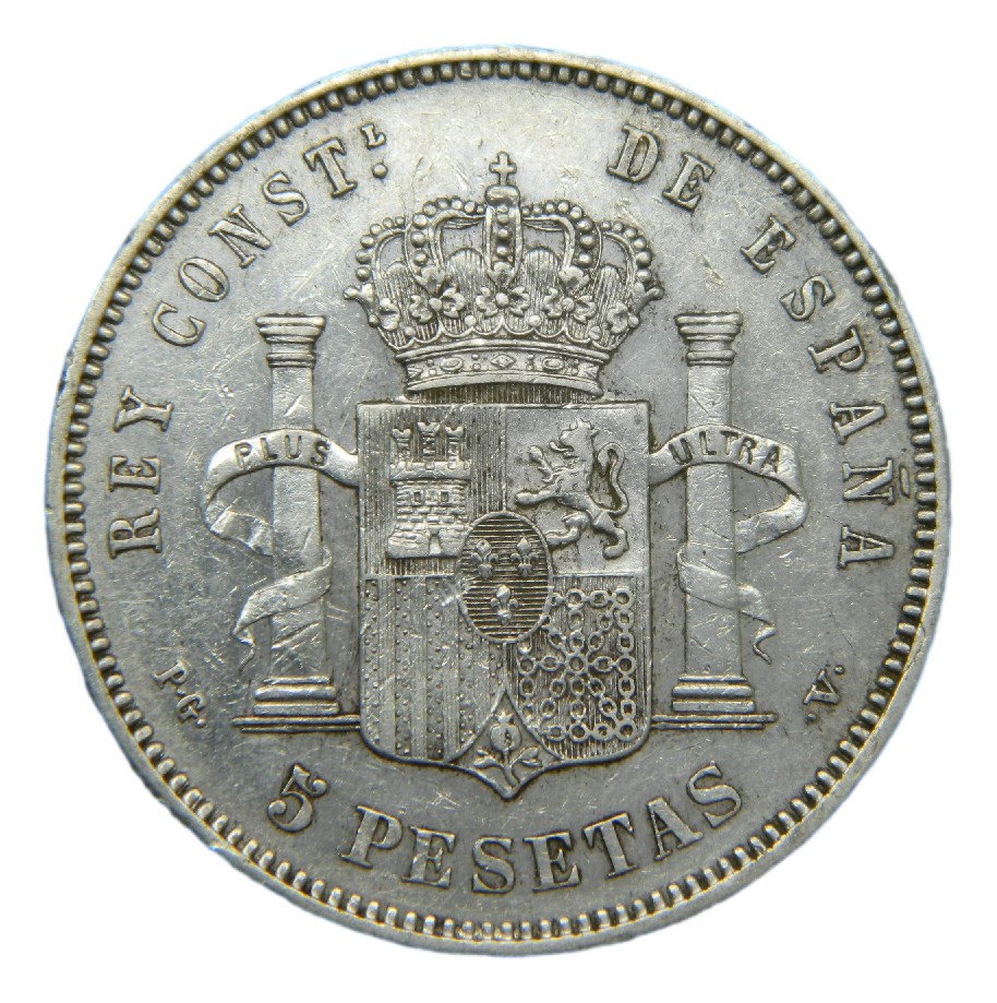 1893 *18-93 - ALFONSO XIII - 5 PESETAS - PGV - MBC
