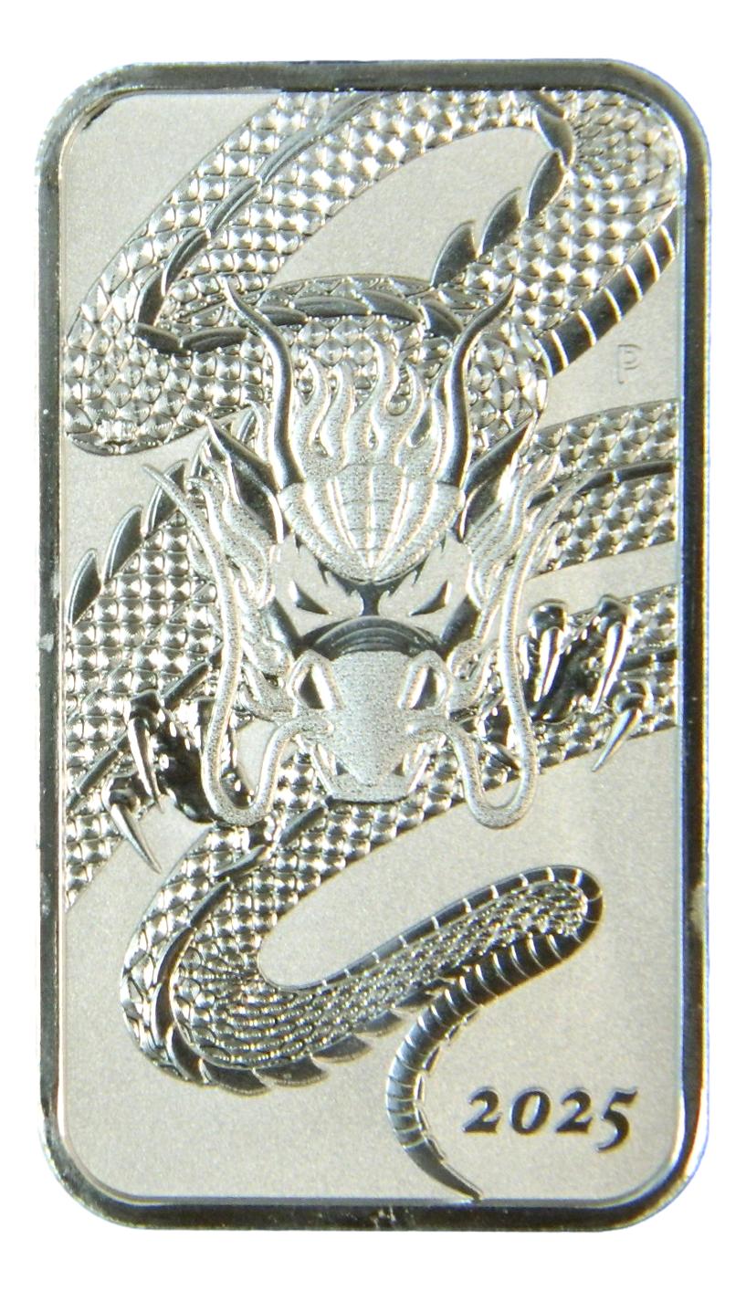 2025 - AUSTRALIA - DOLAR - ONZA PLATA - CHARLES III - LINGOTE - DRAGON