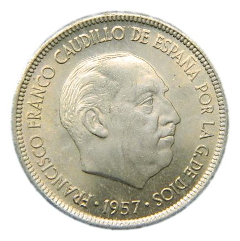 1957 *68 - FRANCO - 5 PESETAS - SC