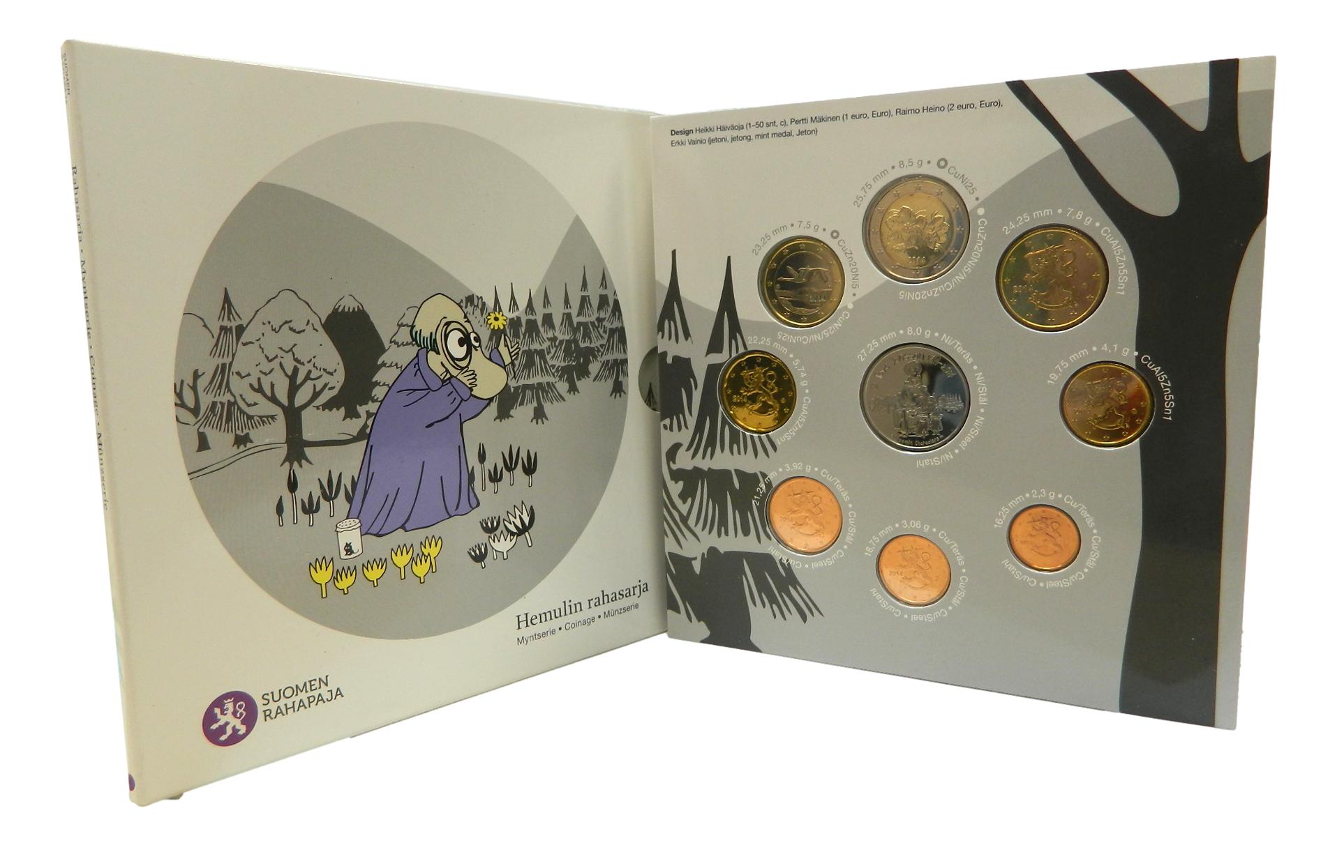 2014 - FINLANDIA - CARTERA EUROS - 8 MONEDAS - HEMULIN RAHASARJA