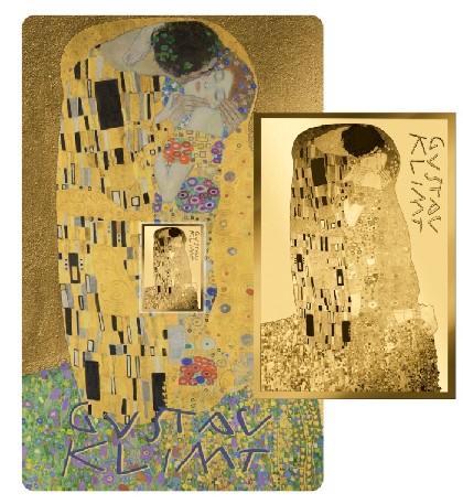 EL BESO - GUSTAV KLIMT - MONEDA DE ORO FINO - 1/1000 OZ - 3000 FRANCS CFA - TCHAD - COINCARD