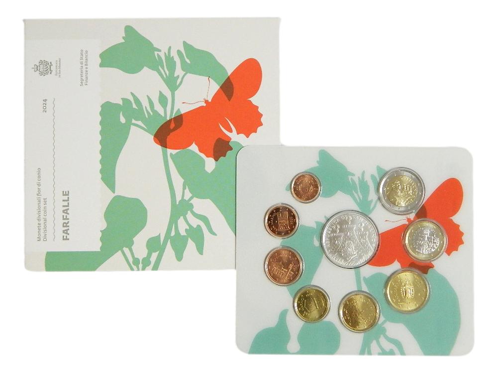 2024 - SAN MARINO - CARTERA EUROS -  FARFALLE - 9 VALORES