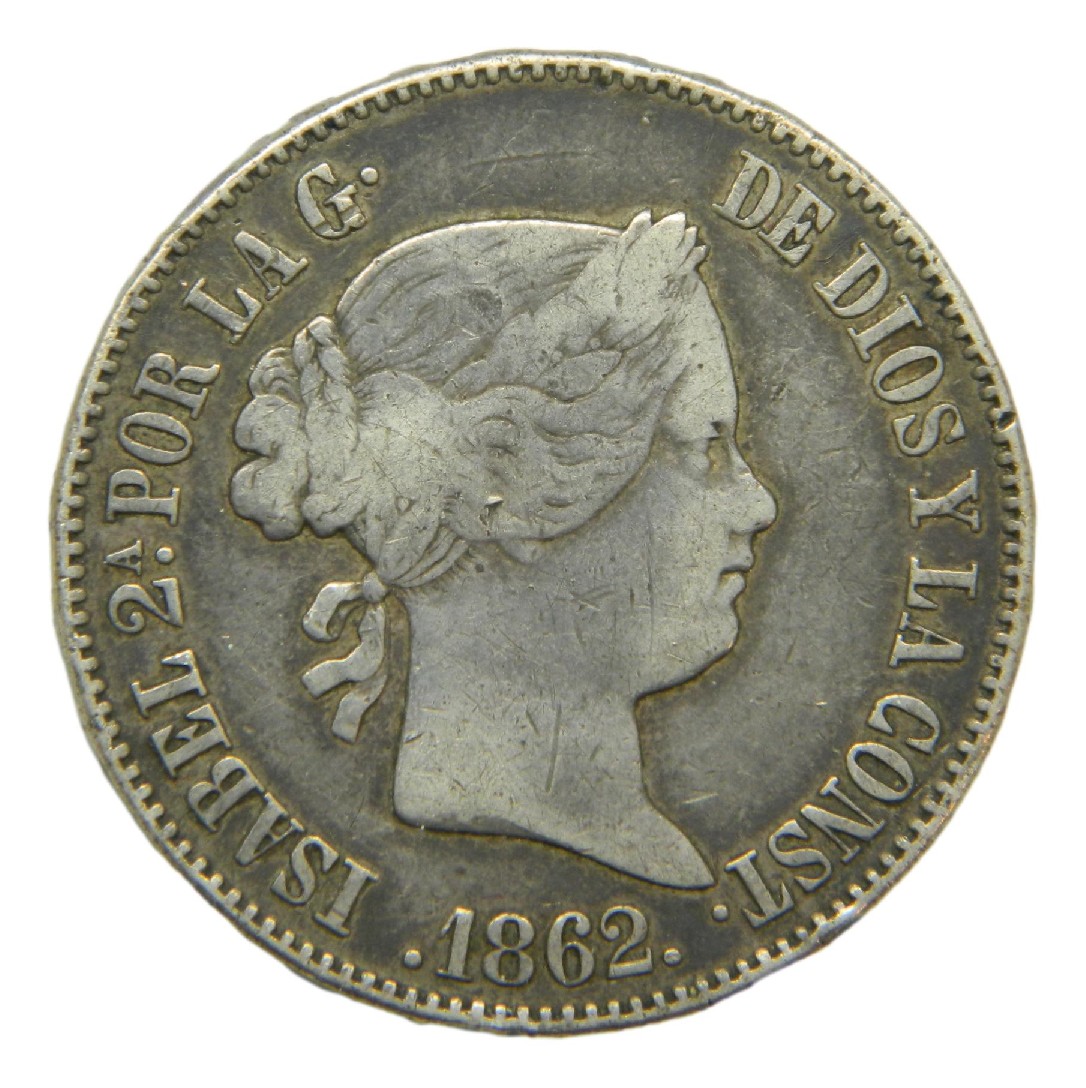 1862 - ISABEL II - 10 REALES - MADRID - PLATA