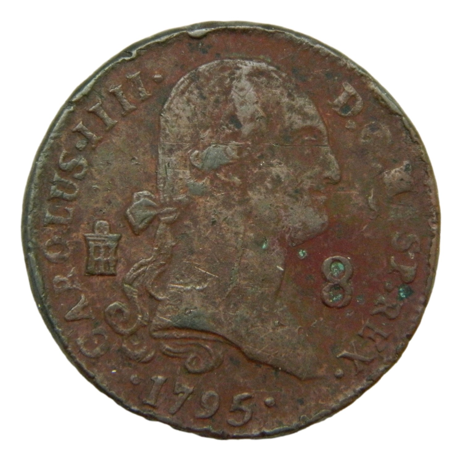 1795 - CARLOS IV - 8 MARAVEDIS - SEGOVIA - BC+