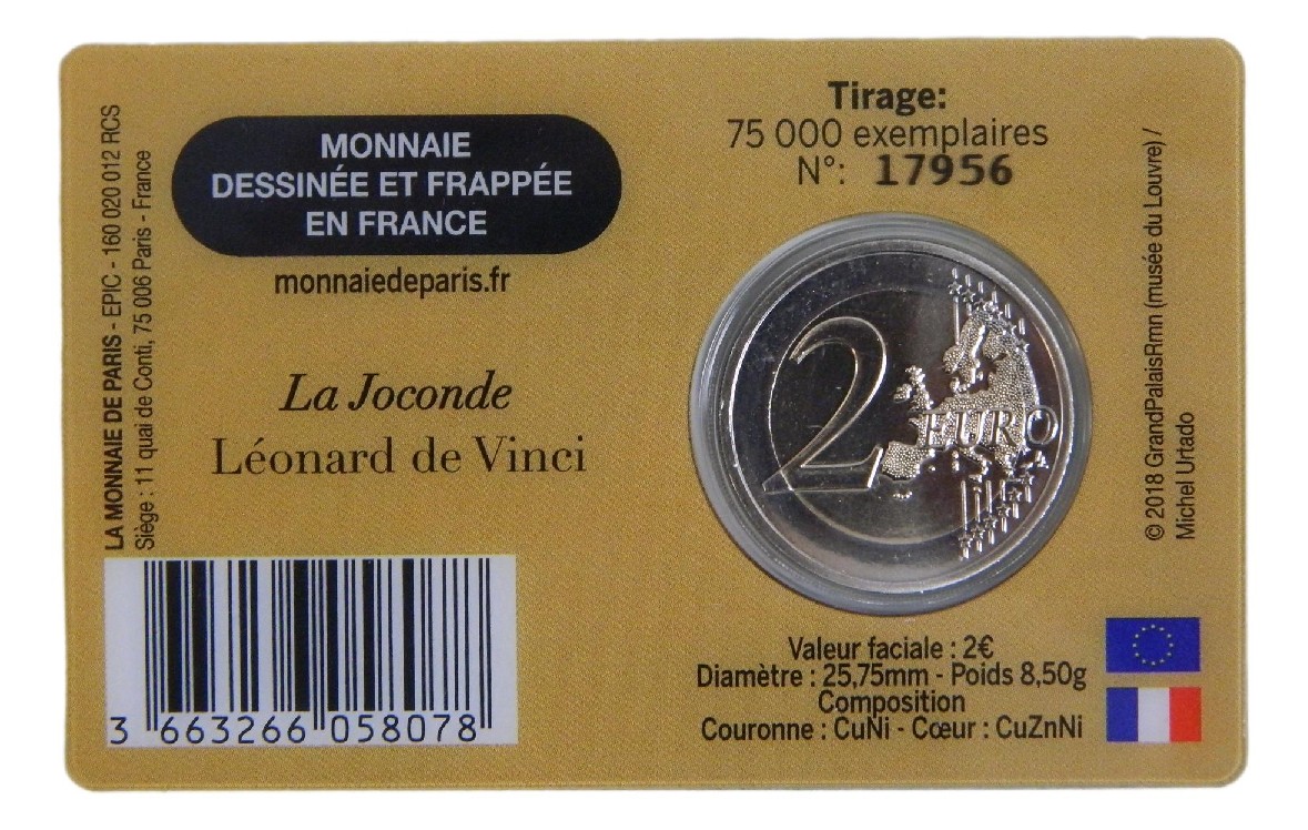 2025 - FRANCIA - 2 EURO - MUSEO DEL LOUVRE - COINCARD GIOCONDA