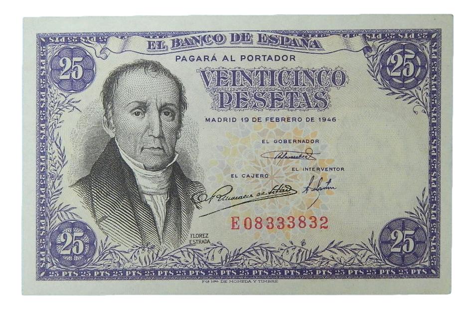 1946 - ESPAÑA - BILLETE - 25 PESETAS - FLOREZ ESTRADA