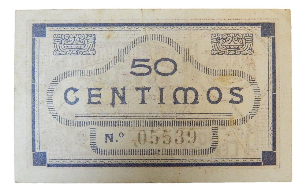 NOVELDA - BILLETE - 50 CENTIMOS - AGB 1007 C - AGOSTO 1937 - EBC