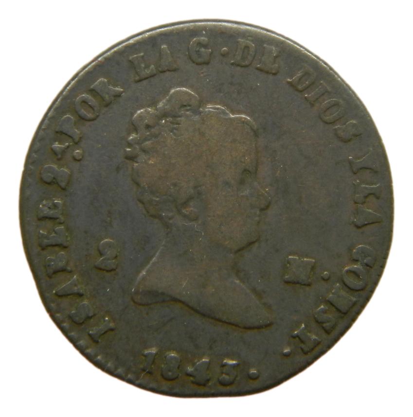 1843 - ISABEL II - 2 MARAVEDIS - SEGOVIA - MBC-