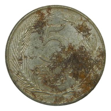 1937 - ESPAÑA - 5 CENTIMOS - HIERRO - SEGUNDA REPUBLICA - OXIDO - BC