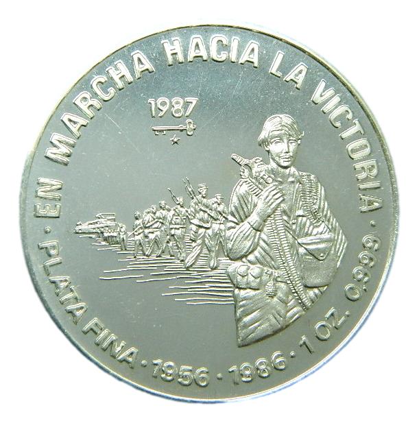 1987 - CUBA - 10 PESOS - VICTORIA - 1 OZ PLATA