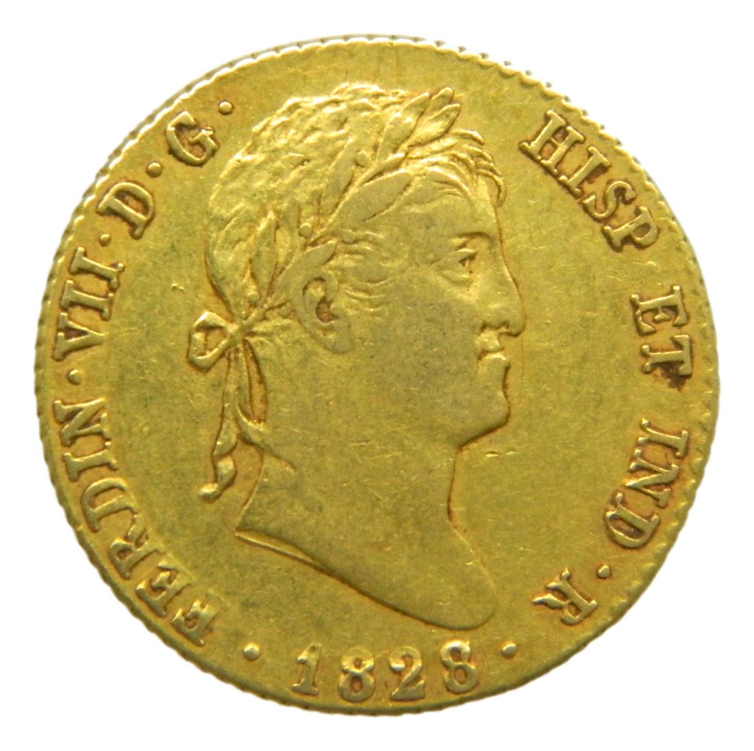1828 AJ - FERNANDO VII - 2 ESCUDOS - MADRID - MBC