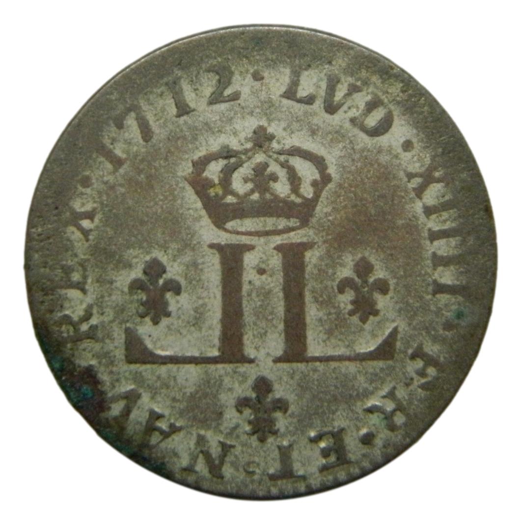 1712 D - FRANCIA - 30 DENIERS - LOUIS XIV - AMERICAN COLONIAL - BILLON - S9/428