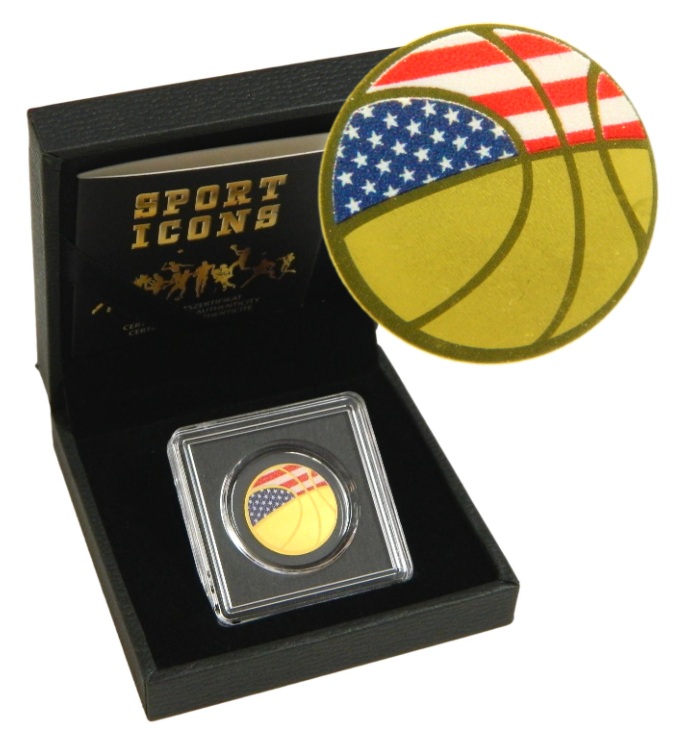 USA BASKET - MONEDA DE ORO FINO - 1/1000 OZ - 3000 FRANCS CFA - TCHAD - ESTUCHE