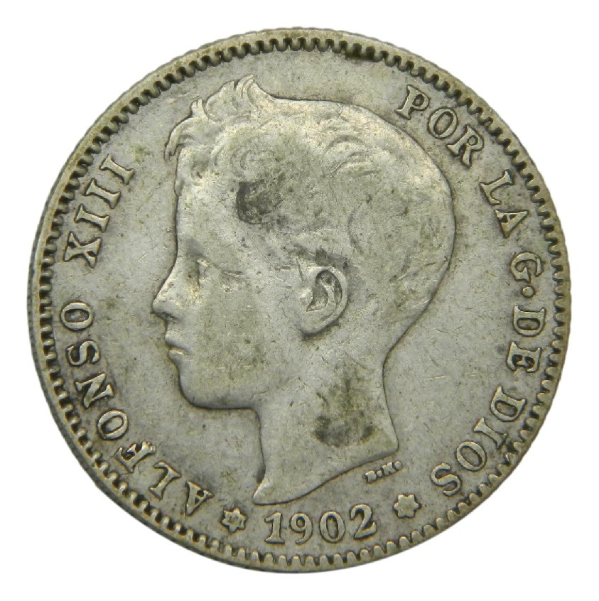 1902 - ALFONSO XIII - 1 PESETA - SMV - BC