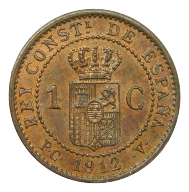 1912 - ALFONSO XIII - 1 CENTIMO - PCV - SC