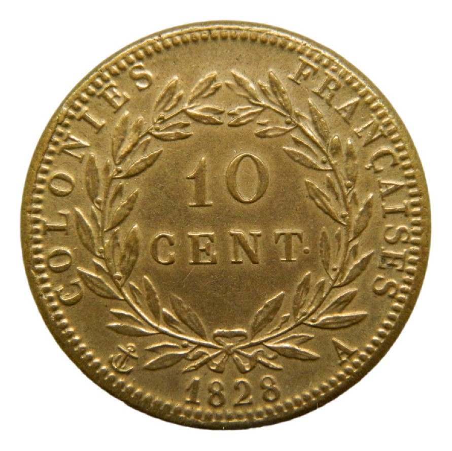 1828 A - FRANCIA - 10 CENTS - GUYANA - CHARLES X - S9/449