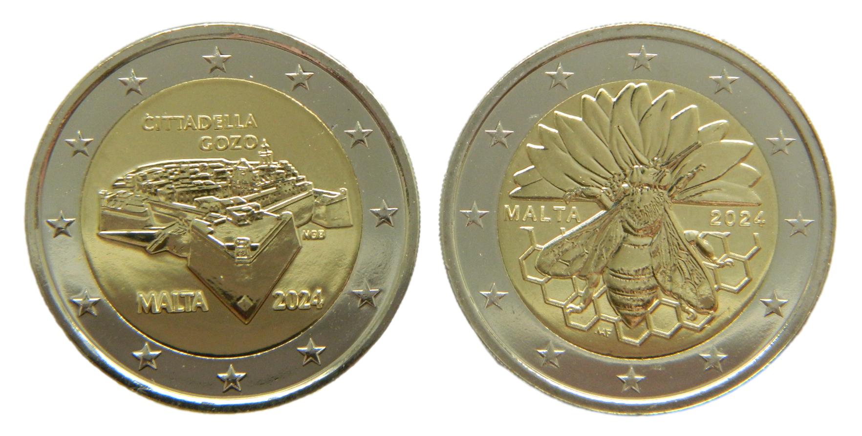 2024 - MALTA - 2 EUROS - CITTADELLA Y MALTESSE HONEY - SUELTAS