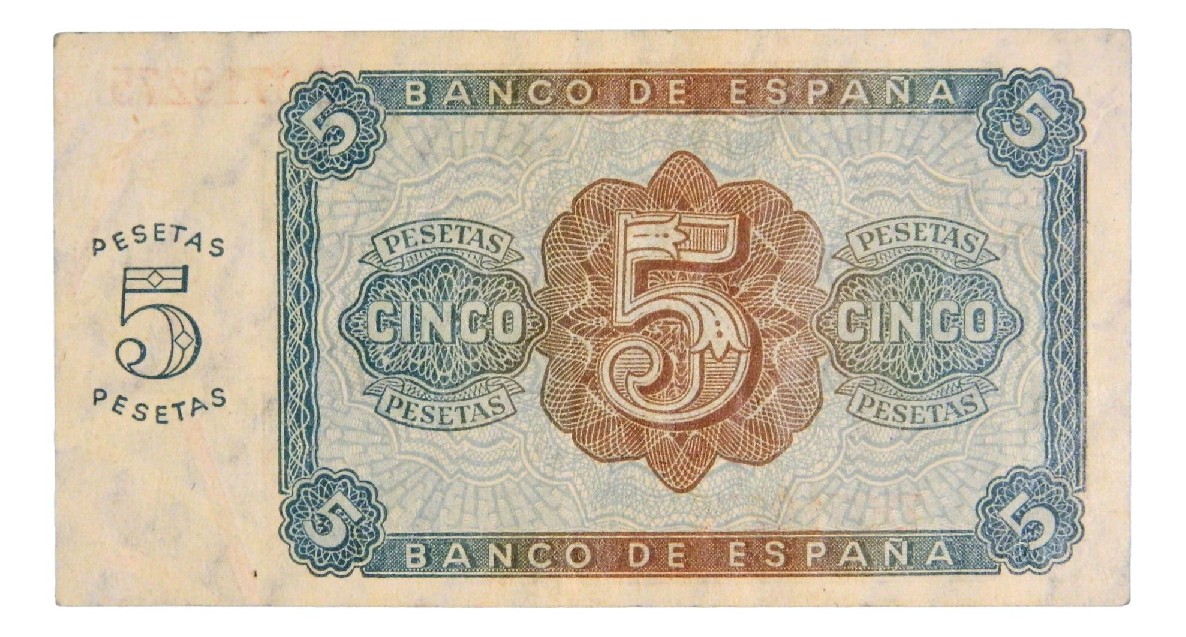 1938 - ESPAÑA - BILLETE - 5 PESETAS - BURGOS - MBC