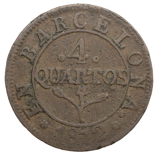 1812 - JOSE NAPOLEON - 4 CUARTOS - BARCELONA - MBC - S12/158