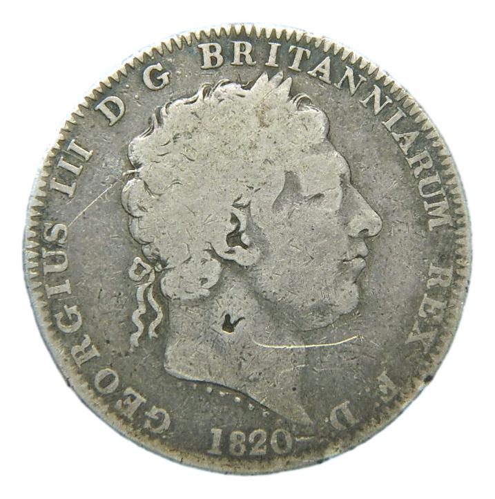 1820 LX - GRAN BRETAÑA - CROWN - GEORGIUS III - PLATA