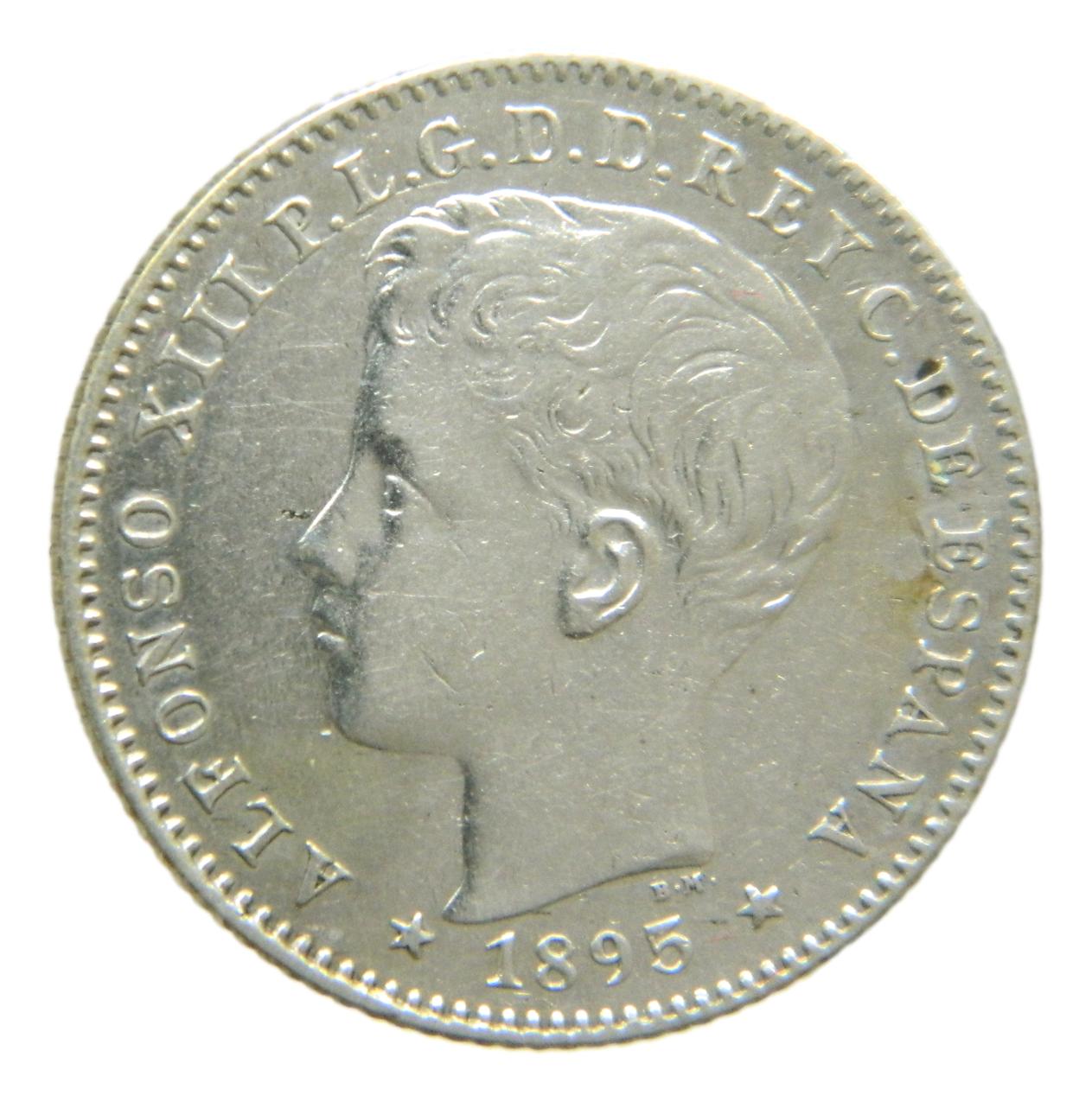1895 - ALFONSO XIII - 20 CENTAVOS DE PESO - PUERTO RICO - PGV - EBC