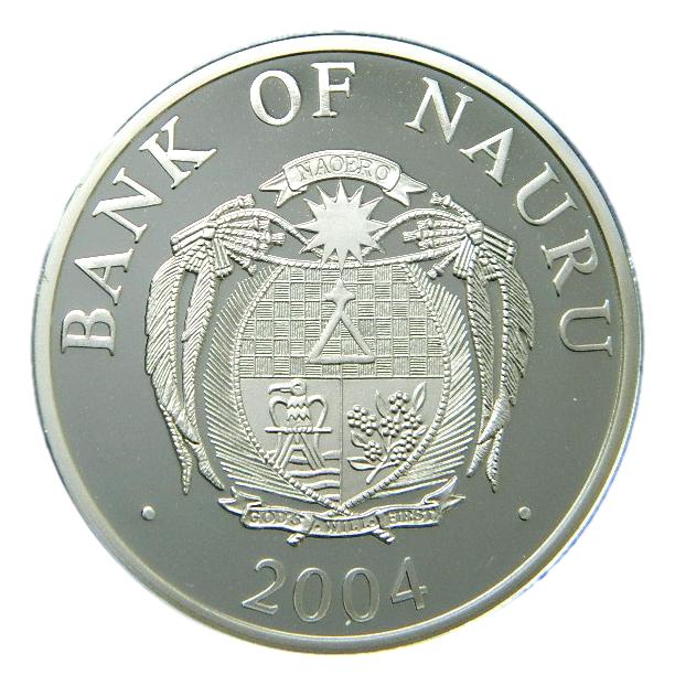 2004 - NAURU - 10 DOLARES - FRAUENKIRCHE BRESDEN - ALEMANIA - PLATA
